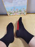 大嘴猴本命年腳踏七星紅襪子男女秋冬舒適款7A抗菌防臭中筒情侶襪 曬單實(shí)拍圖