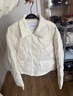 太平鳥(niǎo)女裝壓膠輕薄羽絨服多巴胺無(wú)膽襯衫羽絨休閑外套短 米白色 S 曬單實(shí)拍圖