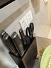 雙槍高碳鋼刀具廚房套裝組合菜刀切片刀水果刀砍骨刀實(shí)木刀架90CR 6件套 曬單實(shí)拍圖
