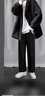 gxmy毛呢大衣套裝男休閑秋冬季外套潮流高級感男裝一整套搭配帥氣風(fēng)衣 毛呢外套黑+毛衣白+西褲 【三件套】 L 【110-125斤】 曬單實(shí)拍圖