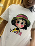 女童短袖t恤夏季2026新款兒童洋氣薄款中大童純棉寬松卡通上衣潮t 白色 160 曬單實(shí)拍圖