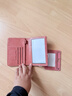 斐月伽 卡包證件包護照收納包多功能收納駕駛證旅行出國便攜錢(qián)包護照夾 玫瑰粉色 曬單實(shí)拍圖