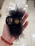 兩世歡羽毛抓夾女2025新款蝴蝶結黑色后腦勺秋冬高級感鯊魚(yú)夾毛毛發(fā)夾 黑色銀色珠珠8cm 曬單實(shí)拍圖