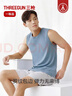 三槍男士背心100%純棉親膚透氣寬肩無(wú)袖T恤可運動(dòng)坎肩打底衫 曬單實(shí)拍圖