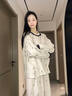 熱妒睡衣女春秋款純棉紗布自帶胸墊一體長(cháng)袖長(cháng)褲高級感家居服套裝 53417（帶胸墊） XL 170（XL）體重120-145斤 曬單實(shí)拍圖
