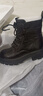 天美意女靴圓頭純色系帶上班女馬丁靴新款 黑色 38 曬單實(shí)拍圖