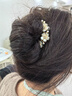 奇美拉（CHIMERA）新中式高級感珍珠花朵發(fā)梳后腦勺盤(pán)發(fā)U型插梳簪子發(fā)釵女生日禮物 曬單實(shí)拍圖