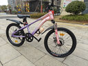 鳳凰官方旗艦店兒童自行車(chē)男女變速青少年學(xué)生山地車(chē)碟剎賽車(chē) 星際 粉紫【單速】輻條輪 20寸【適合125-160cm】 曬單實(shí)拍圖