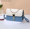 Colin Kolly 科林科莉輕奢包包女包單肩包女士斜挎包生日春節情人節禮物送女友老婆 CK-1211 藍配白 精美禮盒裝 曬單實(shí)拍圖