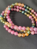 石玥珠寶收藏級5-6mm彩虹碧璽手鏈轉運珠天然水晶瑪瑙多圈手串男女士款 曬單實(shí)拍圖