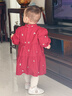 幼歌（YOUGE）嬰幼兒森系繡花娃娃裙套裝寶寶可愛(ài)舒適浪漫連衣裙毛衣 活潑紅連衣裙（66-80三角爬） 90 cm 曬單實(shí)拍圖