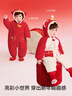 巴拉巴拉【balaOne】童裝嬰兒加絨萌趣連體衣紅色新年拜年服冬款寶寶服裝 曬單實(shí)拍圖