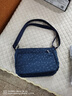 法姿女包斜挎包2021秋冬新款休閑尼龍布包百搭單肩媽媽日常小挎包   1431 1431墨藍 曬單實(shí)拍圖
