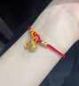 中國黃金（CHINA GOLD）招財納福鈴鐺黃金手繩鈴鐺納福寶寶手鏈滿(mǎn)月宴百日宴送新生兒 約0.65g 招財納福鈴鐺手繩 曬單實(shí)拍圖