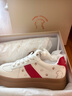 卓詩(shī)尼潦草小狗草莓厚底德訓鞋女26新款冬春增高板鞋女鞋運動(dòng)鞋子 奶油草莓 草莓掛飾「可拆卸」 厚底4.5cm 36 曬單實(shí)拍圖