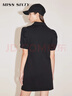 MISS SIXTYT恤女純棉圓領(lǐng)鏤空墊肩寬松中長(cháng)款黑色 黑色 M 曬單實(shí)拍圖