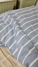 潔麗雅（Grace）A類(lèi)7A抗菌純棉被套100%全棉雙人被罩四季通用 條紋蘭180*220cm 曬單實(shí)拍圖