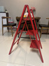 長(cháng)谷川日本鋁合金人字梯子纖細多功能折疊梯凳寬踏板加厚家用梯子新TTE 歡喜紅TTE-3RD（3步梯/高0.73M） 曬單實(shí)拍圖