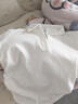 :CHOCOOLATEit翻領(lǐng)正肩長(cháng)袖t恤女短款褶皺收腰冬季新款打底衫上衣 白色 M 曬單實(shí)拍圖