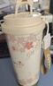 富光拾喜保溫杯咖啡杯男女士陶瓷內膽隨行杯學(xué)生吸管水杯子 白櫻花520ml 曬單實(shí)拍圖