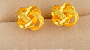 VCH金店款如意結耳釘黃金5G復古中國結耳環(huán)24K純金不掉 0.01g 如意結耳釘 曬單實(shí)拍圖