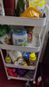 全品屋小推車(chē)置物架可移動(dòng)落地收納架家用零食廚房多層碳鋼帶輪架子肆白 曬單實(shí)拍圖