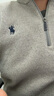 花花公子（PLAYBOY）一體絨毛衣男冬季保暖半高領(lǐng)拉鏈寬松加絨加厚雪尼爾男衛衣打底衫 M1319淺灰色 刺繡款 【加絨加厚】 2XL 建議體重145-165斤 曬單實(shí)拍圖