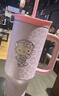 野獸派家居（tbh）保溫杯HelloKitty巨無(wú)霸吸管隨行杯不銹鋼保冷杯水杯喝水杯子禮物 巨無(wú)霸保溫杯 粉色豹紋 (含mini收納包掛件) 1200ml (含mini收納包掛件) 曬單實(shí)拍圖