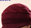 羅蒙毛線(xiàn)帽子女士秋冬季加絨加厚護耳保暖防風(fēng)防寒送長(cháng)輩媽媽針織帽 曬單實(shí)拍圖