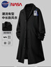 NASA GISS官方潮牌中長(cháng)款風(fēng)衣男女同款休閑寬松青年垂感百搭外套男 黑色 L 曬單實(shí)拍圖