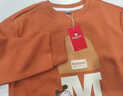 巴布豆（BOBDOG）男童女童春秋童裝潮酷帥氣時(shí)髦新款男孩圓領(lǐng)衛衣兒童衣服 焦橙130 曬單實(shí)拍圖