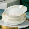 旺昌景德鎮陶瓷盤(pán)子套裝創(chuàng  )意簡(jiǎn)約深菜盤(pán)子家用魚(yú)盤(pán)西餐盤(pán)碟子餐具組合 國色天香8英寸圓形深菜盤(pán)10個(gè) 曬單實(shí)拍圖