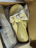大東沙灘拖鞋女鞋2026春夏季新款甜美平底套腳蝴蝶結X0701 黃色  40 曬單實(shí)拍圖