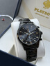 花花公子（PLAYBOY）男士手表石英表電子多功能手表男士夜光防水正品牌男表生日禮物 全黑鋼帶/精美禮盒/定制刻字 曬單實(shí)拍圖