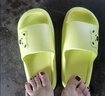 秋沐熙軟底拖鞋女士EVA厚底防滑靜音按摩居家室內浴室拖 豆綠色 40-41 曬單實(shí)拍圖