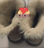 他她（TATA）云感雪地靴女皮毛一體加絨加絨保暖棉鞋厚底棉靴MXZ02DD5 黃棕（毛里） 38 曬單實(shí)拍圖