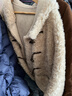 三彩【100綿羊毛瘦瘦皮草】2025冬季新款連帽毛毛外套牛角扣M 杏色 M 160/84A 曬單實(shí)拍圖