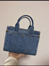 蔻馳（COACH）【禮物】新款女士CARGO 20號丹寧色托特包斜挎包通勤女包 B4/靛藍色 曬單實(shí)拍圖