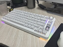 狼蛛（AULA）S75Pro無(wú)線(xiàn)機械鍵盤(pán)客制化有線(xiàn)/2.4G/藍牙三模連接gasket結構全鍵熱插拔RGB燈光電競游戲辦公鍵盤(pán) S75Pro白色-等高線(xiàn)【焦糖拿鐵軸V2】 曬單實(shí)拍圖