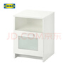 宜家（IKEA）BRIMNES百靈現代簡(jiǎn)約床頭柜臥室小型簡(jiǎn)易置物柜收納柜 白色床頭桌39x41cm 曬單實(shí)拍圖