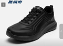 斯凱奇（Skechers）男鞋春秋新款厚底工作皮鞋黑色耐臟緩震休閑運動(dòng)鞋子男百搭通勤鞋 曬單實(shí)拍圖