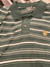 Abercrombie & Fitch【重磅POLO】男裝25夏季美式條紋棉質(zhì)Polo衫短袖T恤 綠色條紋 M (180/100A) 曬單實(shí)拍圖