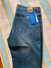 真維斯（Jeanswest）牛仔褲男2025秋冬柔軟棉彈修身小腳褲潮流時(shí)尚印花男長(cháng)褲中藍32 曬單實(shí)拍圖