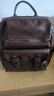 萊樞匯時(shí)尚雙肩包新款大容量軟皮百搭學(xué)院風(fēng)背包旅游通勤背包兩用包 棕色 曬單實(shí)拍圖