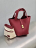 百麗禮物女包真皮菜籃子手提包情人節送禮休閑水桶包BL880AX6 騏驥紅 曬單實(shí)拍圖