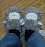 名創(chuàng  )優(yōu)品（MINISO）羊咩咩棉拖鞋女冬季包跟家居室內厚底月子毛毛拖鞋深灰38-39 曬單實(shí)拍圖