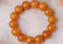 布達拉宮孤品雞油黃蜜蠟手串素圈琥珀手鏈男女款盤(pán)玩串珠約15mm生日禮物 曬單實(shí)拍圖