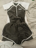 梵迪拉（F.DYRAA）泳衣女高級分體短袖溫泉保守顯瘦游泳館泳裝四件套12034黑灰色XL 曬單實(shí)拍圖