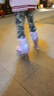 特步輪滑鞋兒童溜冰鞋男女童初學(xué)套裝中小學(xué)滑冰鞋滑輪鞋體育課程 粉紫色升級雙芭扣閃輪-全套裝 M （適合6-12歲）平時(shí)鞋碼30-35 曬單實(shí)拍圖