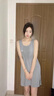 葉盼（yepan）睡裙女夏季莫代爾無(wú)袖背心裙子夏天薄款寬松冰絲涼感孕婦居家服女 2033-灰蘭 L (160) ：建議100-120斤穿著(zhù) 曬單實(shí)拍圖